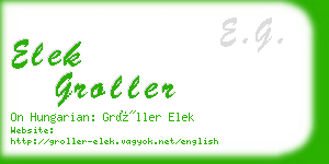 elek groller business card